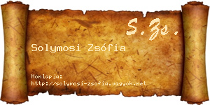 Solymosi Zsófia névjegykártya